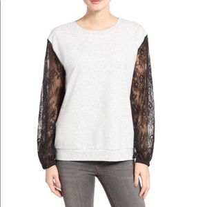 CHELSEA28 Lace Sleeve Sweatshirt